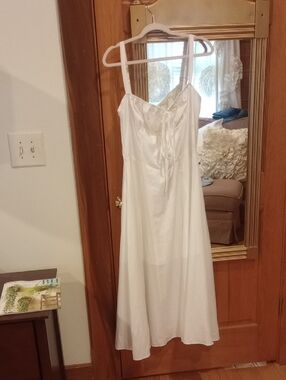 White Sundress with Tie Detail - Women Dresses